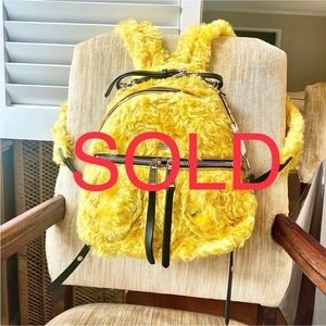 SOLD - MOSCHINO | Yellow Mohair Blend
'Fur' Backpack | NWT | Luxury Designer Bag